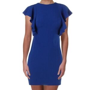 Lauren Ralph Lauren Dress Blue Sleeveless Ruffle Size 8 Mini